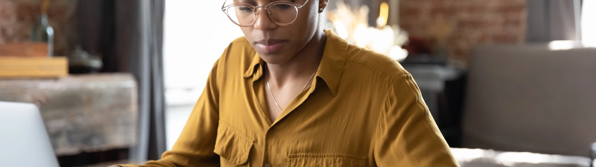 Woman working from home