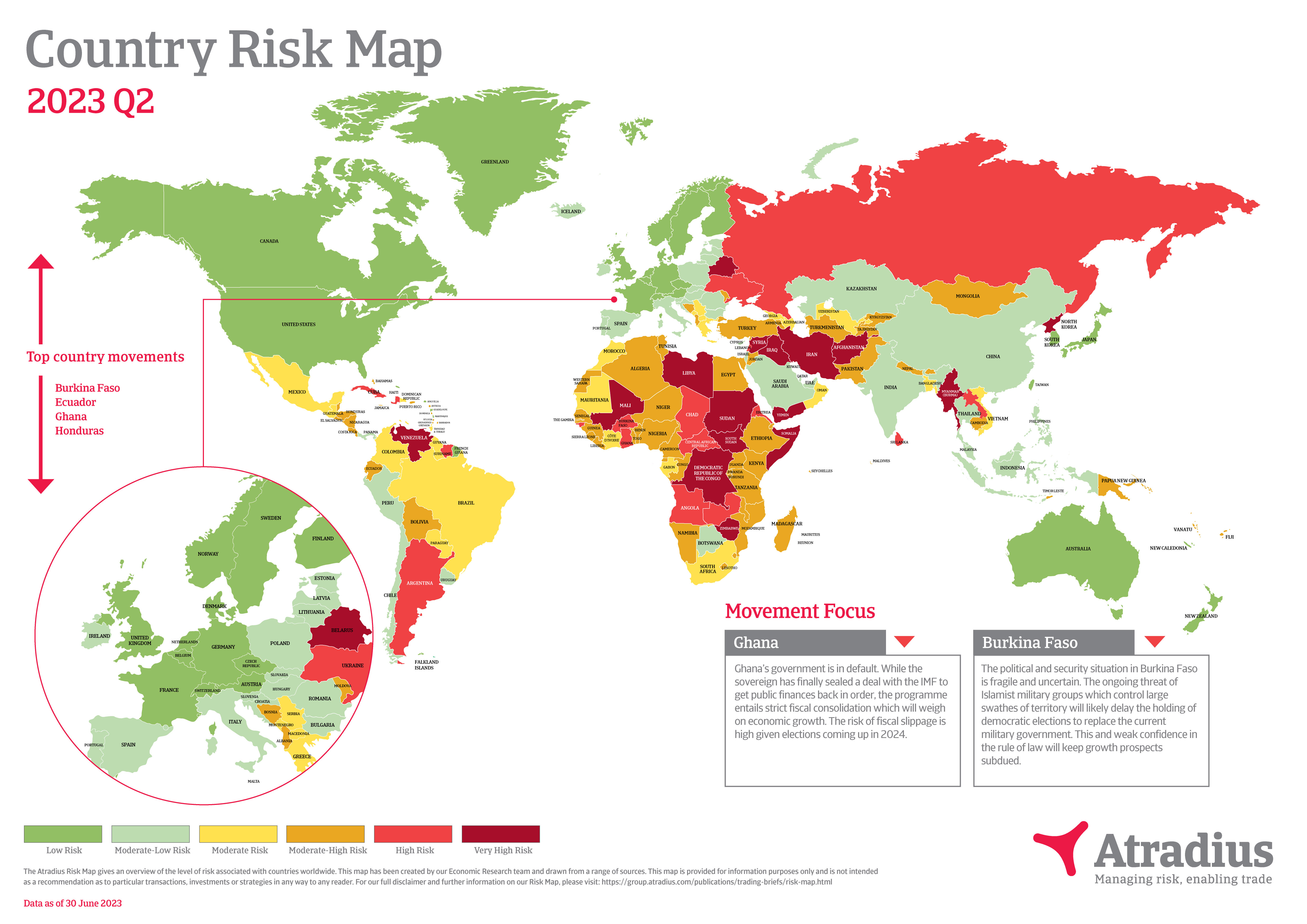 Carte des Risques Pays Atradius - T2 2023