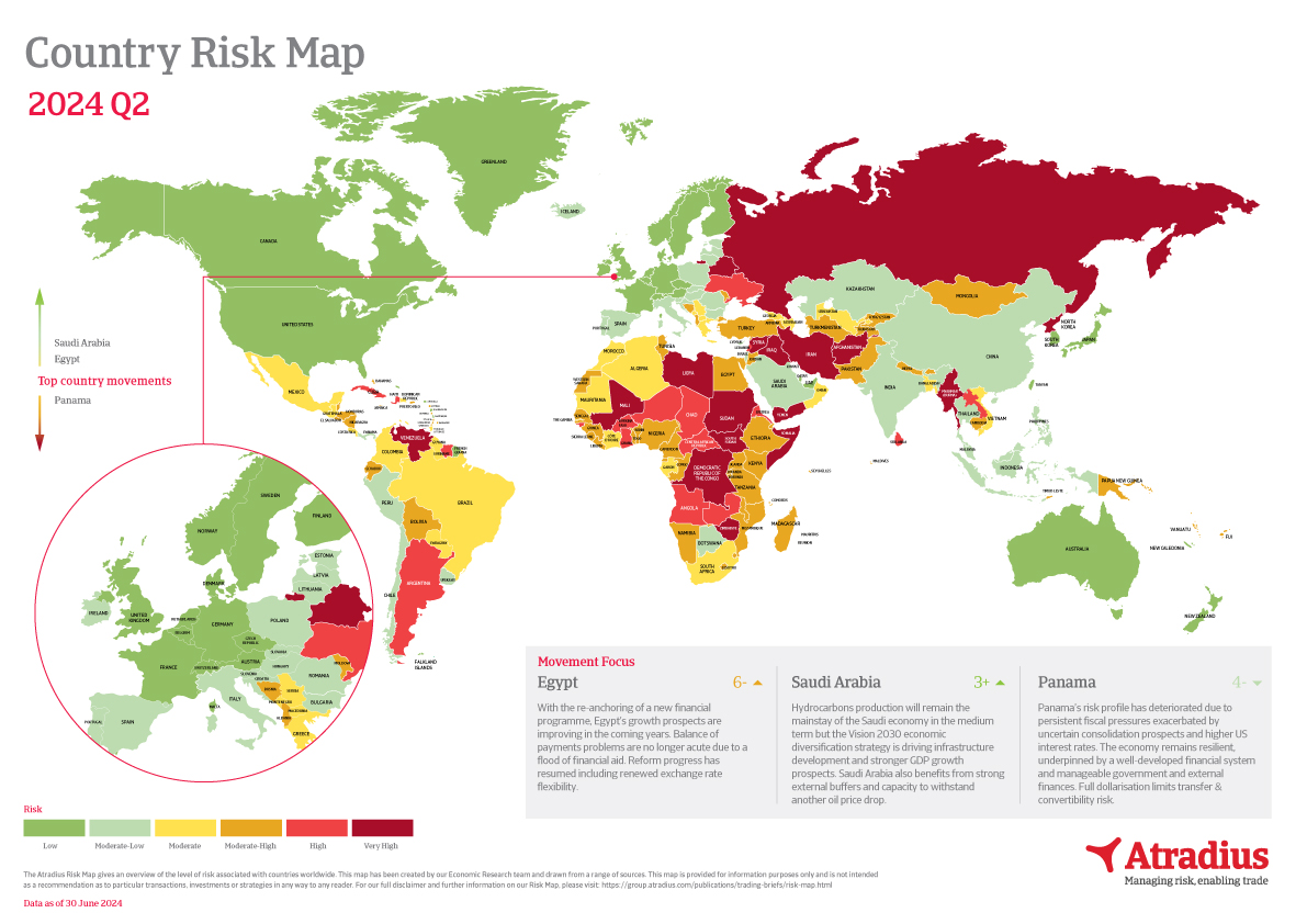 Carte des risques pays Q2 2024